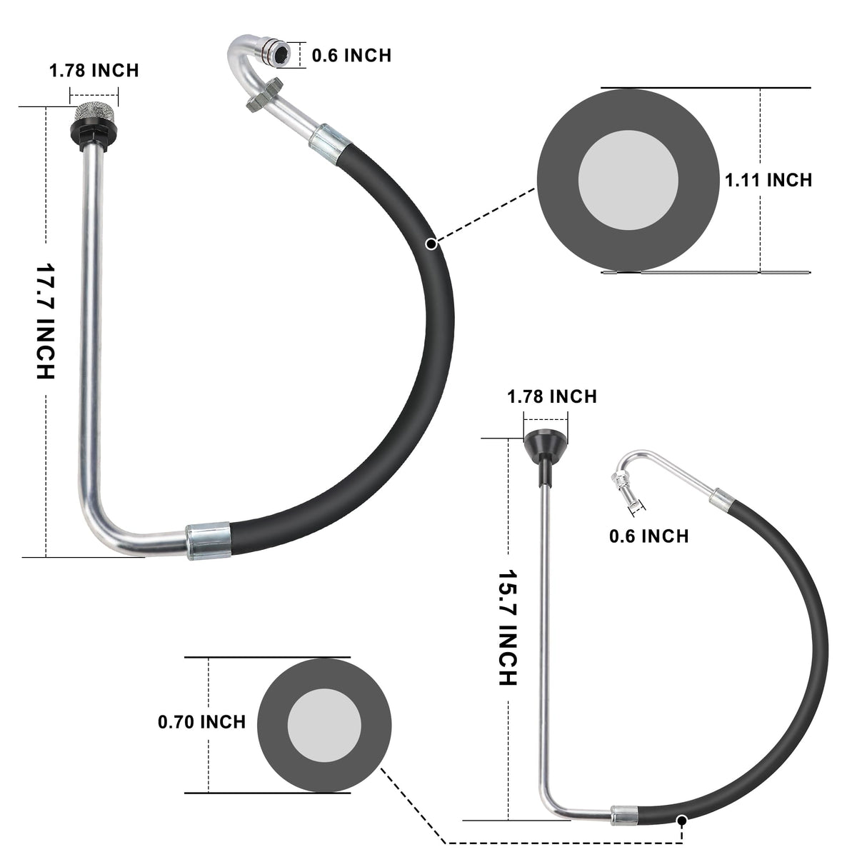 Hromee Stainless Steel Suction Hose and Reflux Line Sets, Airless Paint Sprayer Accessories for Graco 390 395 490 495 595 695