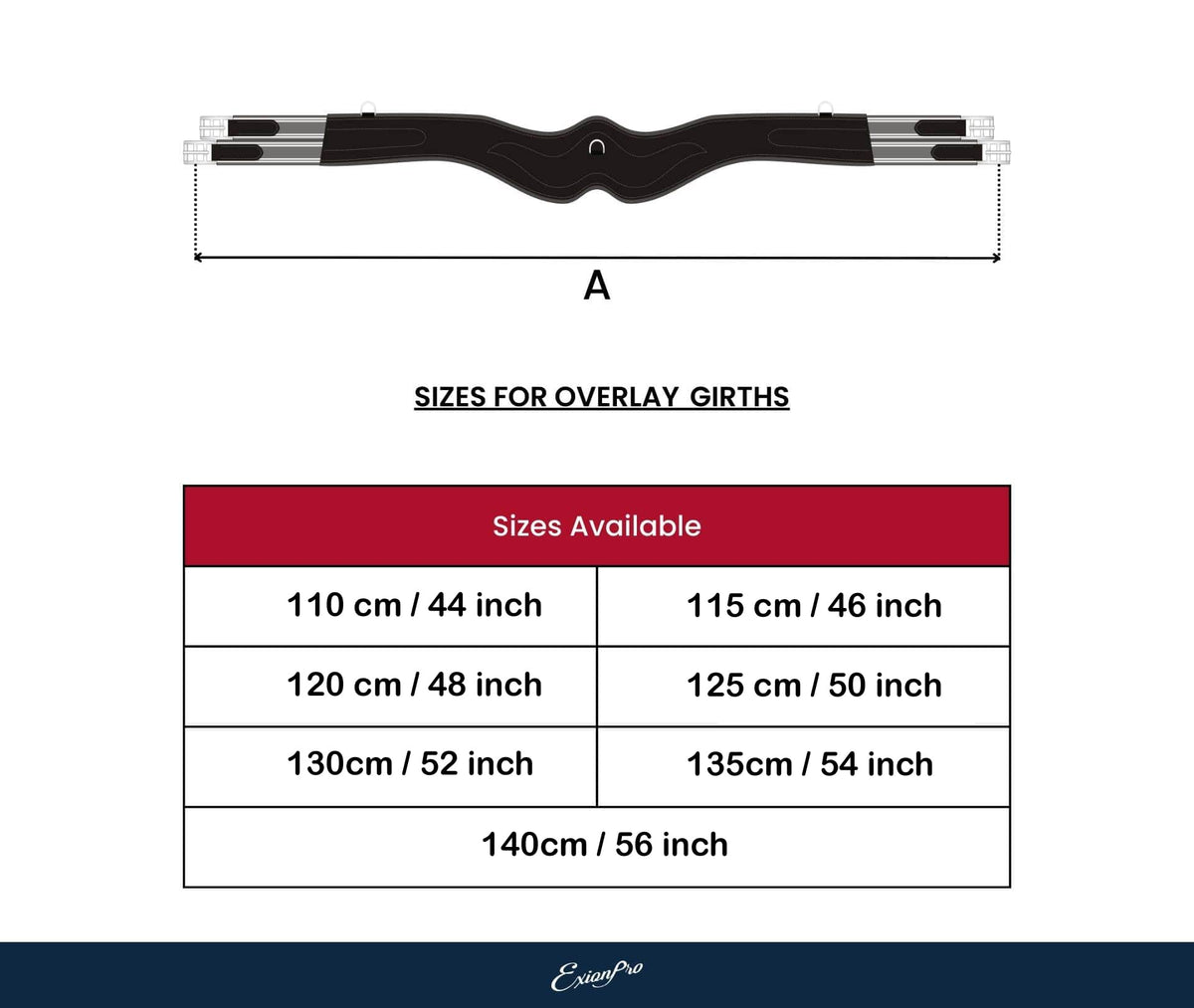Exion Fancy Anatomic Snap Over Lay Girth Comfotable for Horse | English Horse Tack (54 inch/ 135 cm, Choco Brown-Leather Padding-Vegetable Tanned Leather)