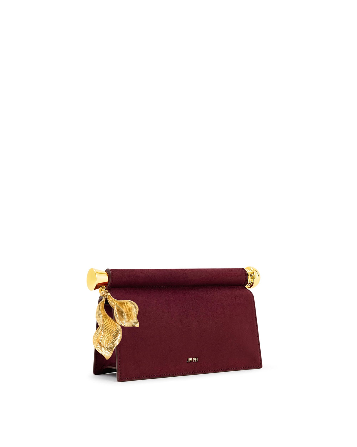JW PEI Women's Holly Faux Suede Metal Pendant Embellished Clutch - Reddish Brown