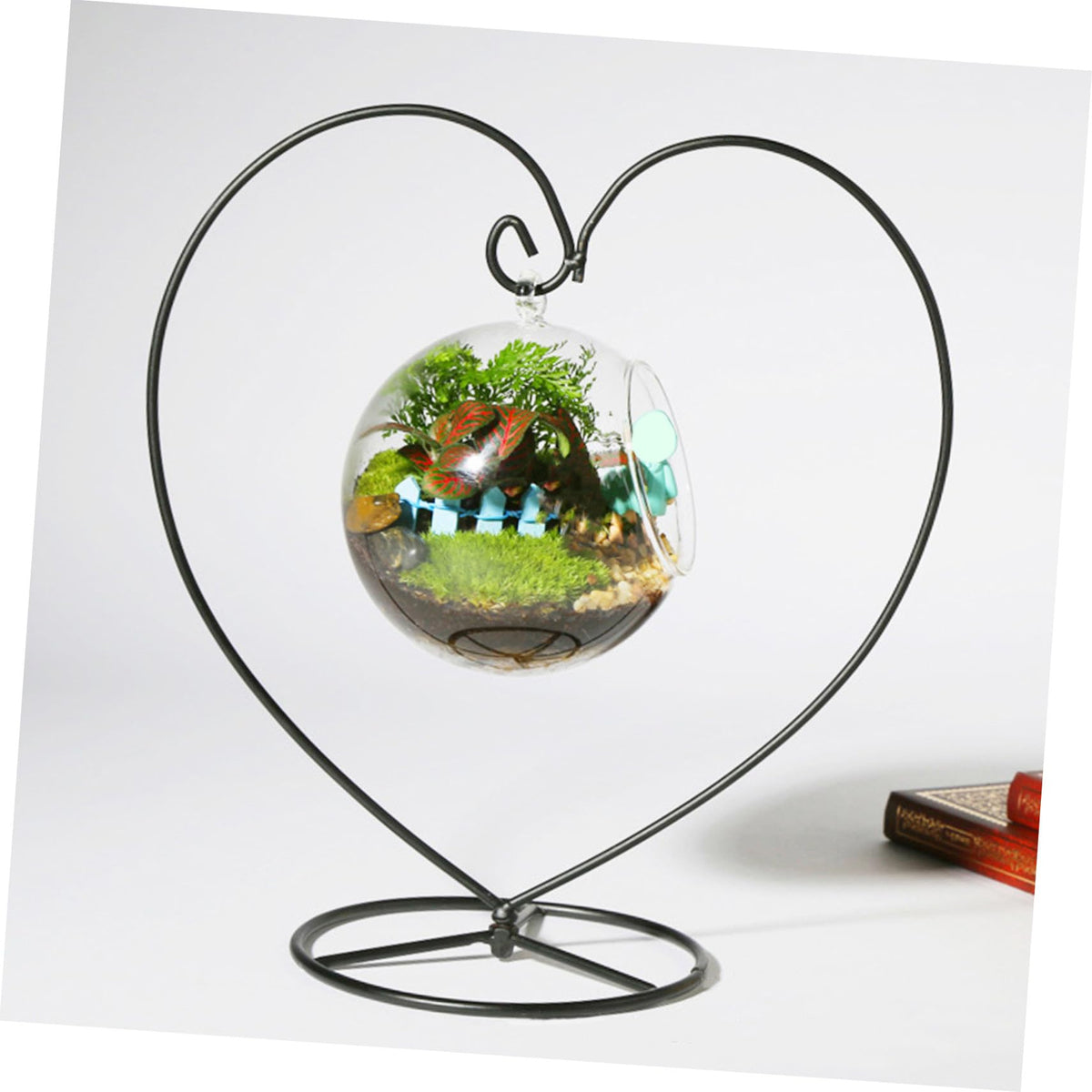 balacoo 1Set Hanging Plant Bracket Sturdy Iron Display Stand with Balls for Micro Landscape Decoration Elegant and Stable Plant Hanger for Home and Office Decor