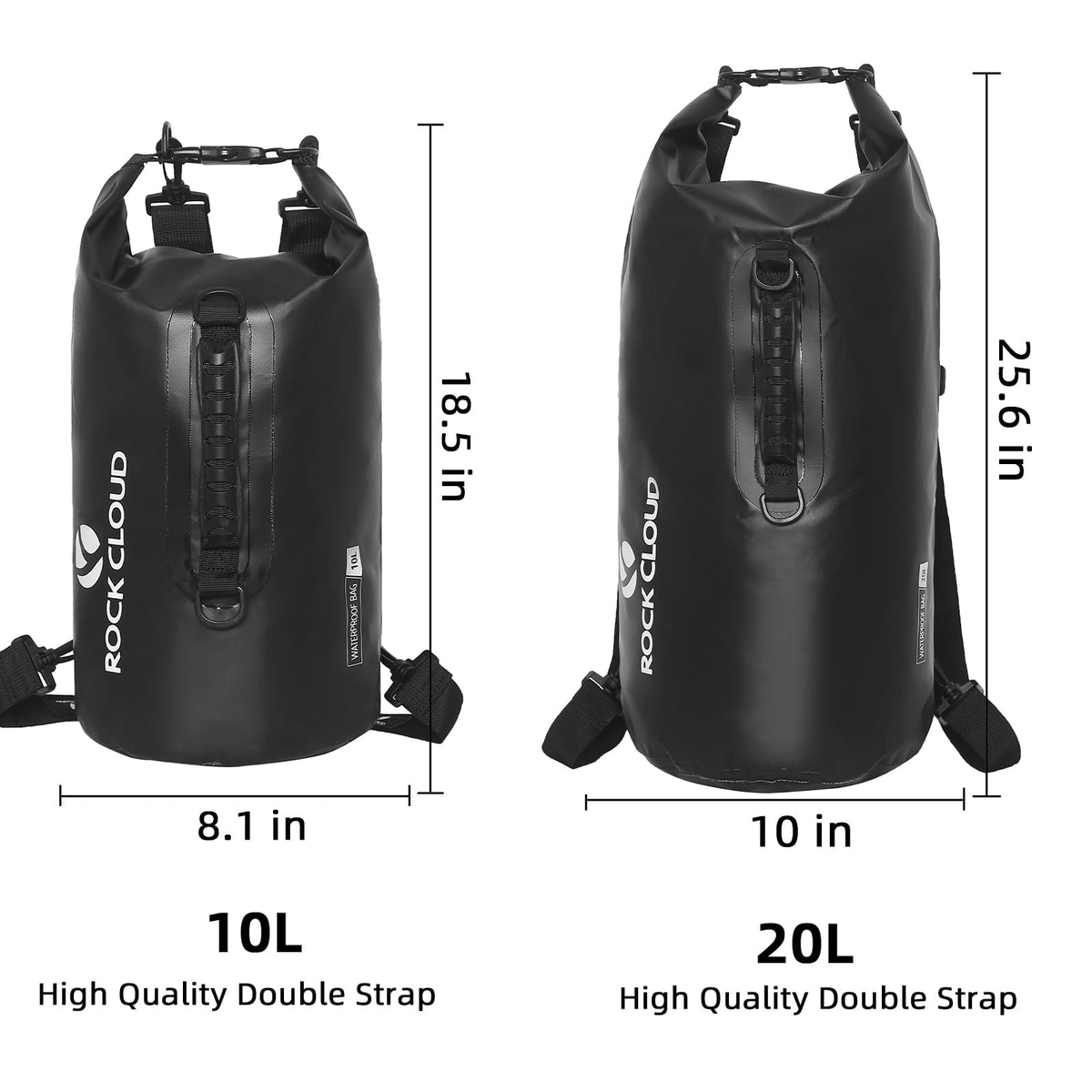 ROCK CLOUD Dry Bag Waterproof 10L Dry Sack for Kayaking Rafting Boating Beach Surfing Swimming Canoe Camping Hiking Fishing Ski