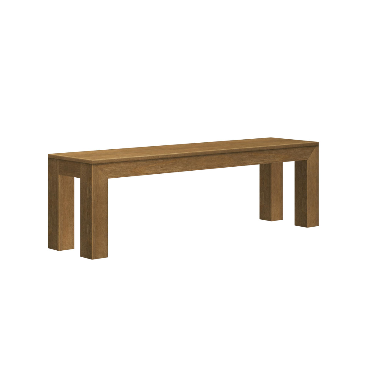Plank+Beam 60 Inch Dining Bench for Dining Room, Bench for 72 Inch Table Kitchen Dining Seat, Wooden Outdoor Bench, Solid Wood Entryway Bench, Pecan Wirebrush