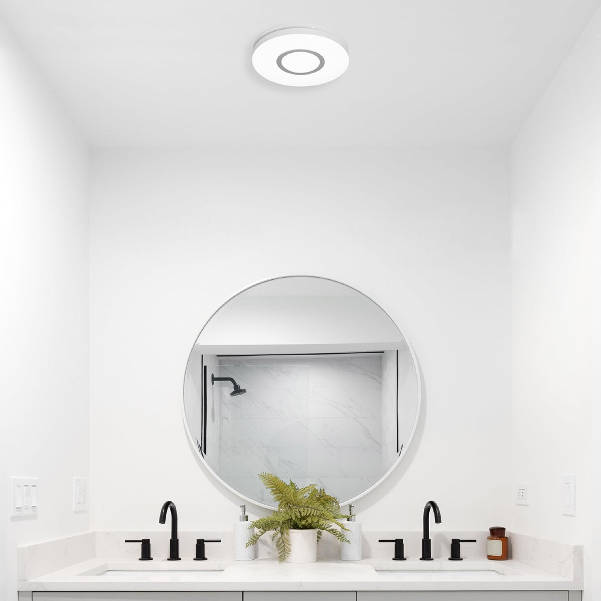 Homewerks 7141-80-RGB Bathroom Fan with Light LED Color Changing and Dimmable, SmartVent Humidity Sensing Ventilation Fan with Remote, 80 CFM 1.0 Sones