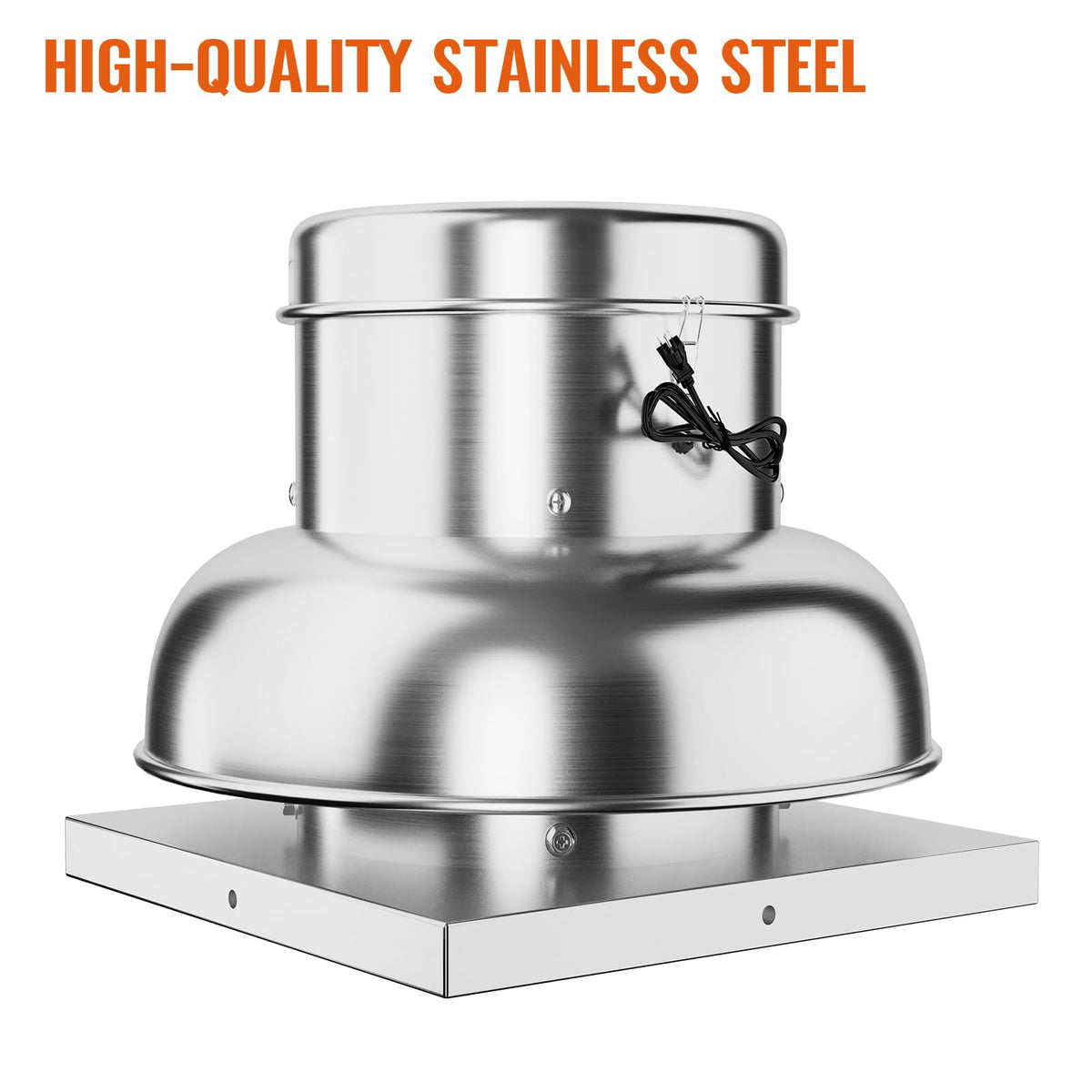 Towallmark 2400 CFM Upblast Roof Exhaust Fan - High-Speed Direct Drive, Upgraded Motor, 25" Fan Base - Ideal for Restaurants, Factories, and Warehouses - Silent Operation & Weather-Resistant Design