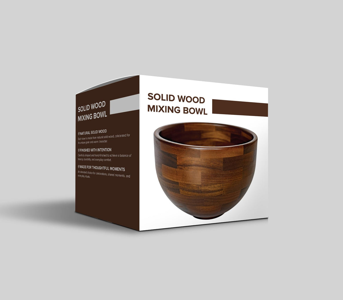 Handcrafted Wood Mixing Bowl for KitchenAid Tilt-Head Stand Mixers, Natural Wooden Bowl with Stainless Steel Base, 4.5–5 Qt, Natural Wood