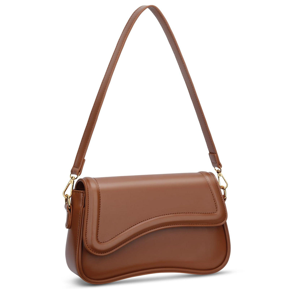KKXIU Shoulder Bag for Women Small Clutch Purses Cute Hobo Handbag Trendy Underarm Bag-Dark Brown