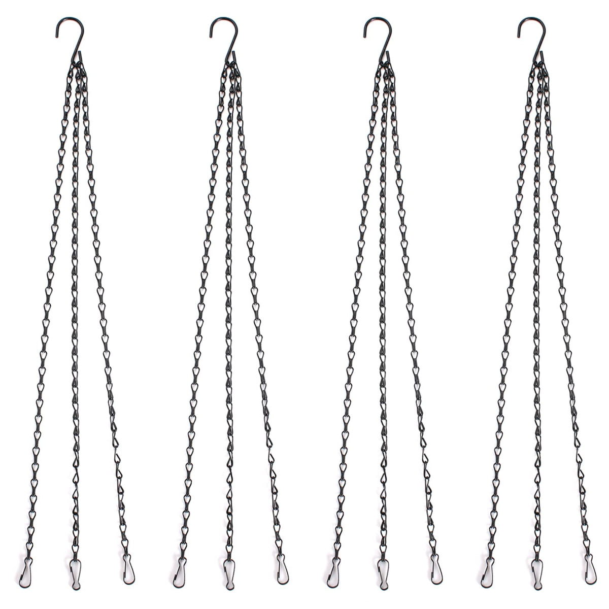 HAZOULEN Black Hanging Basket Hangers Flower Pot Chains Replacement Plants Hangers, 4 Pack, 20 inch