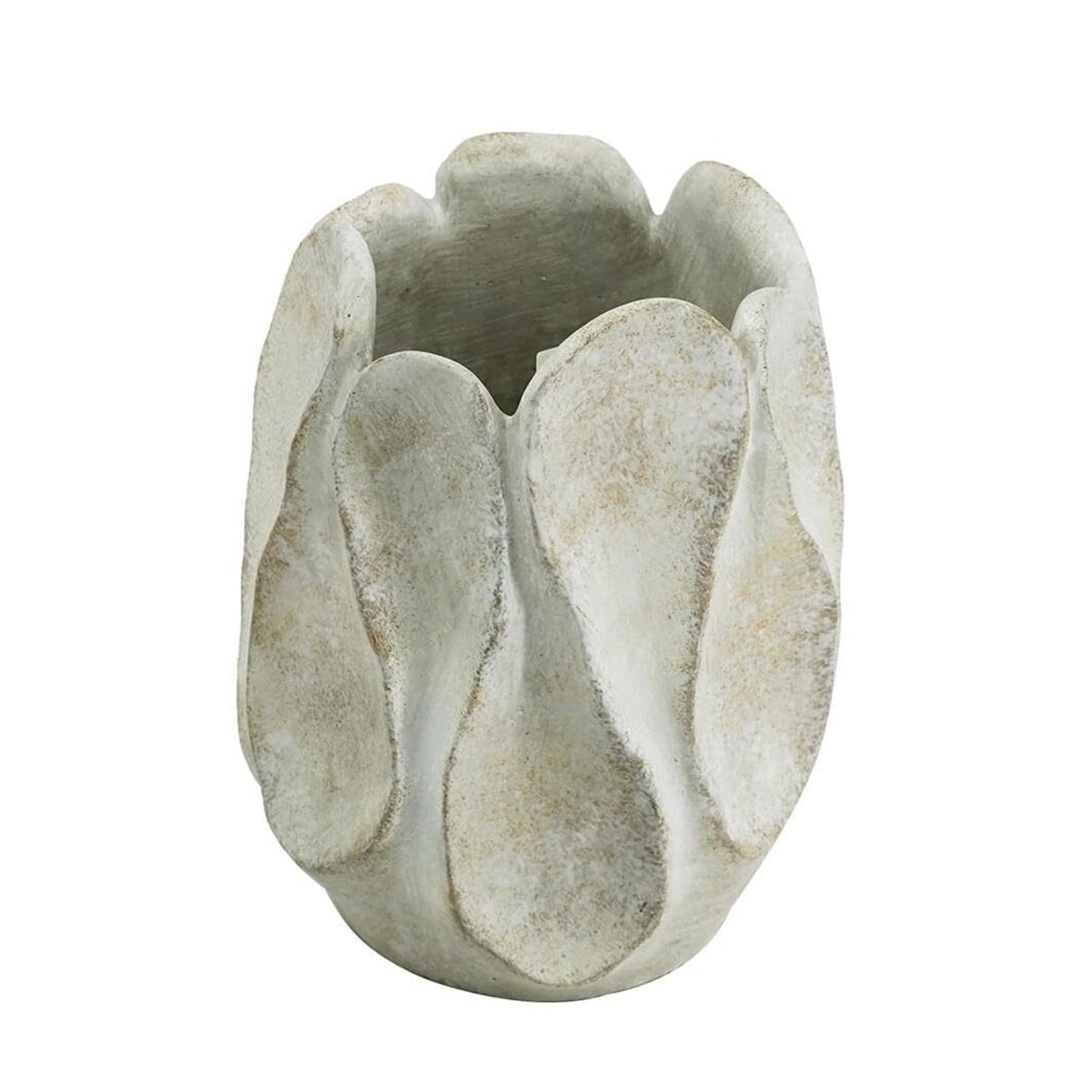 Unique Weathered Wavy Planter Distressed Greyish White Cement Home Tabletop Decoration Aesthetic Room Decor