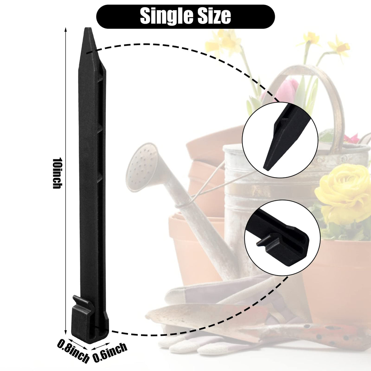 30 PCS Plastic Landscape Stakes, 10 Inch Plant Support Lawn Stake Heavy Duty for Landscaping and Garden