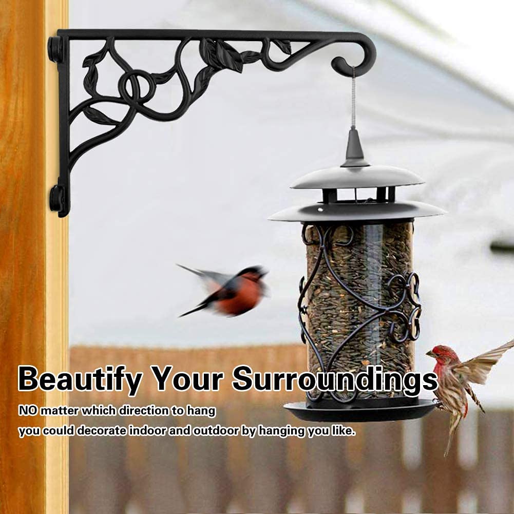 Fashion&cool Heavy Duty Hanging Plant Brackets, 13" Hand Forged Wall Mount Bracket Durable Rust-Resistant Hummingbird Plant Hanger Hook for Hanging Plants Bird Feeder Lantern Wind Chimes