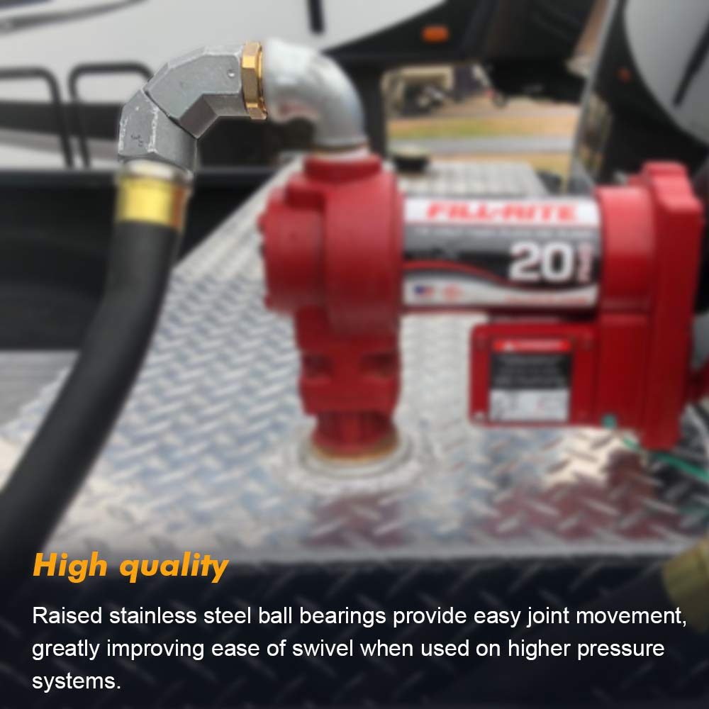 2PCS 3/4 Inch Fuel Swivel with Roating Connector Fuel Hose Connector NPT Connector Fuel Plane Swivel