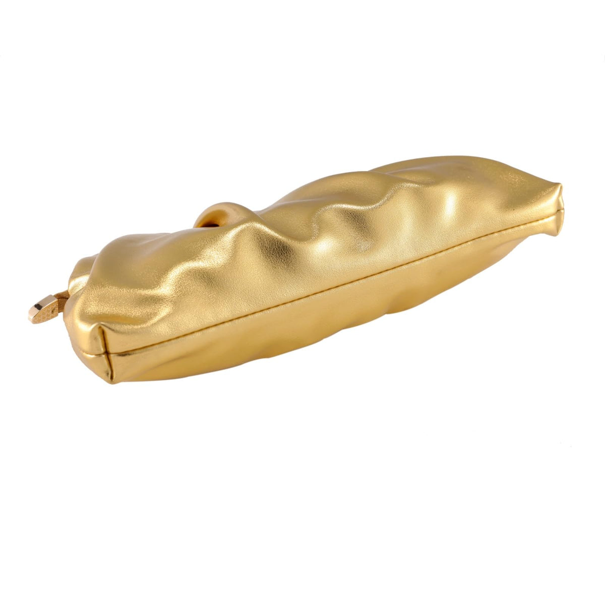 FanChris Evening Bag for Women Ruched Clutch Purse Detachable Metal Chain Crossbody Bag(gold)