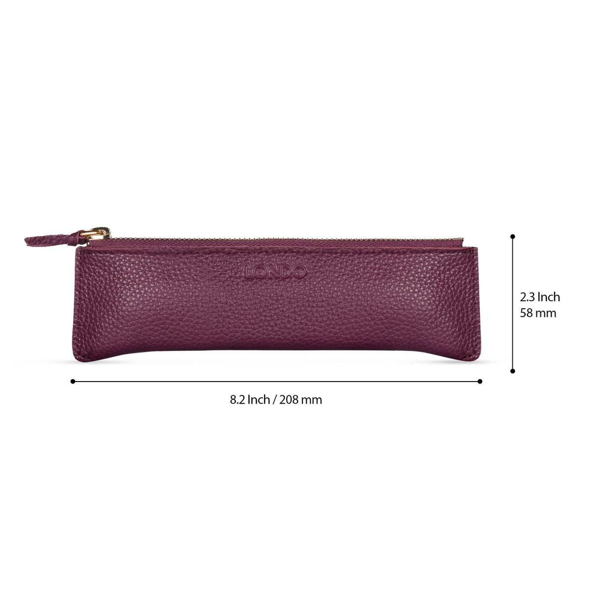 Londo Genuine Leather Pen Case with Zipper Closure, Pencil Pouch Stationery Bag