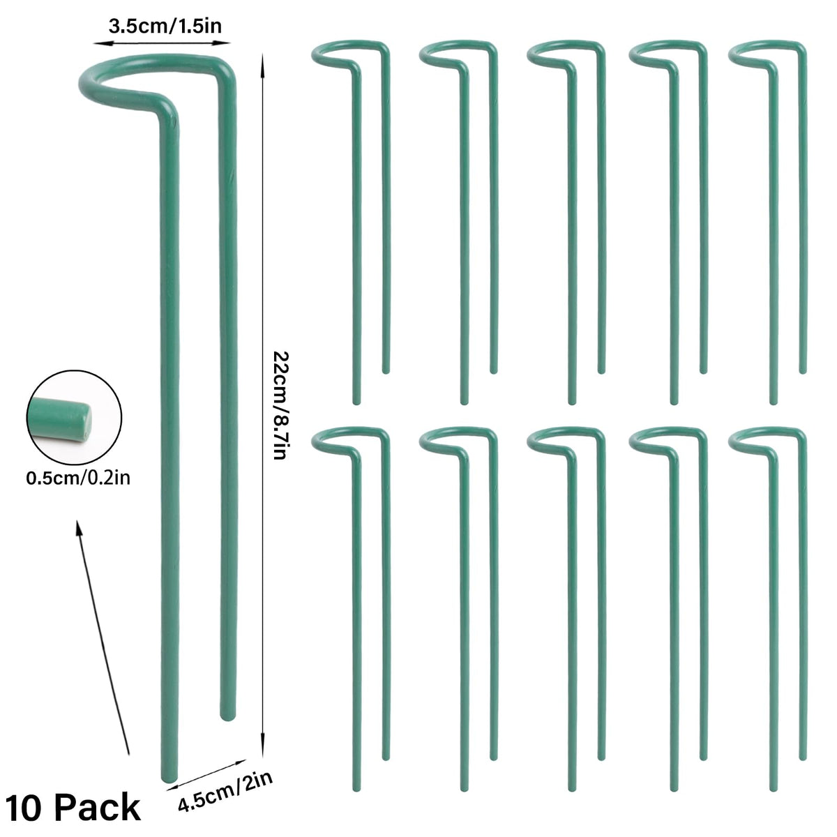 GOOOXIM Indoor Plant Stakes – 8.7" U-Shaped Durable Iron Support for Monstera & Potted Plants, Perfect for Small to Medium Climbing Plants, 10-Pack, Ideal for Home Décor & Plant Lovers