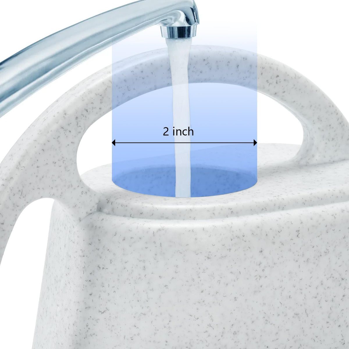 Fasmov Watering Can, 1/2 Gallon Plastic Watering Cans with Comfortable Handle, Small Garden Watering Cans Long Spout for Indoor Outdoor Watering Plants, Gray White