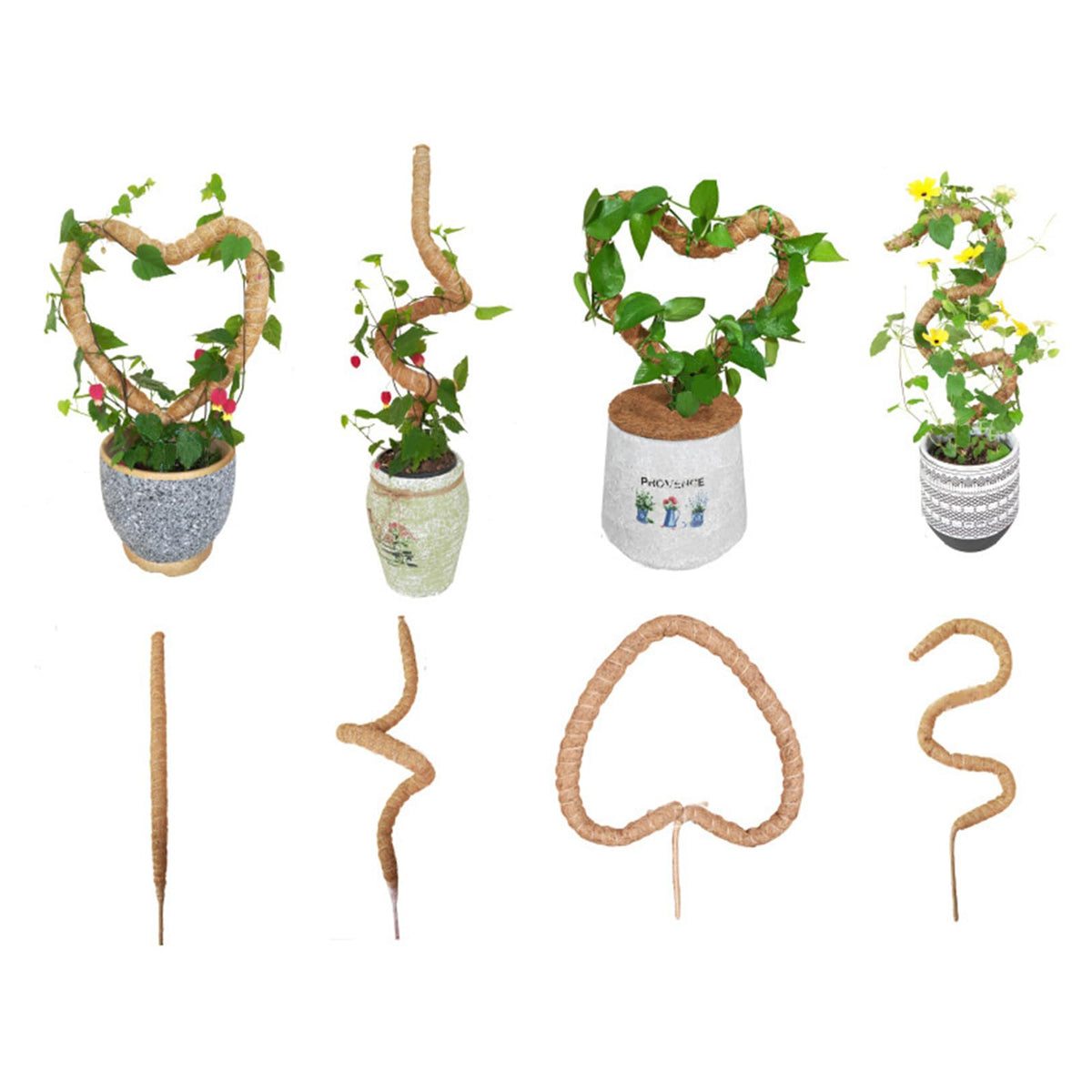 Moss Pole for Plants，Bendable Moss Pole for Plants Monstera，Handmade Coir Plant Support Stakes for Potted Plants, Pothos (48Inch)