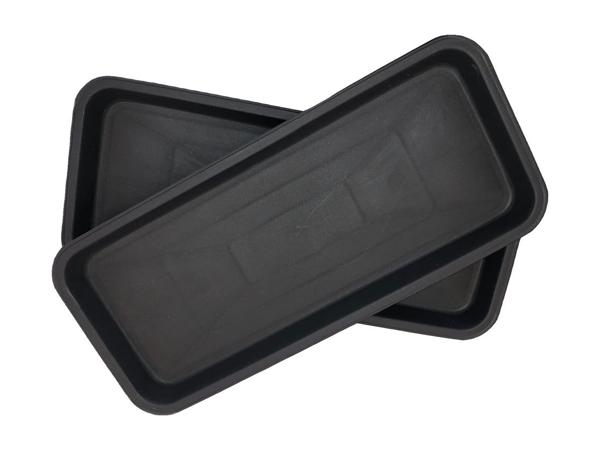 Decorative Heavy Duty Tray/Saucer (2 Pack) Rustic Medieval/French Country Look, Pot/Planter Base for Indoor/Outdoor Decor Use. Long Lasting, Reusable Light Weight (17 inches, Black)