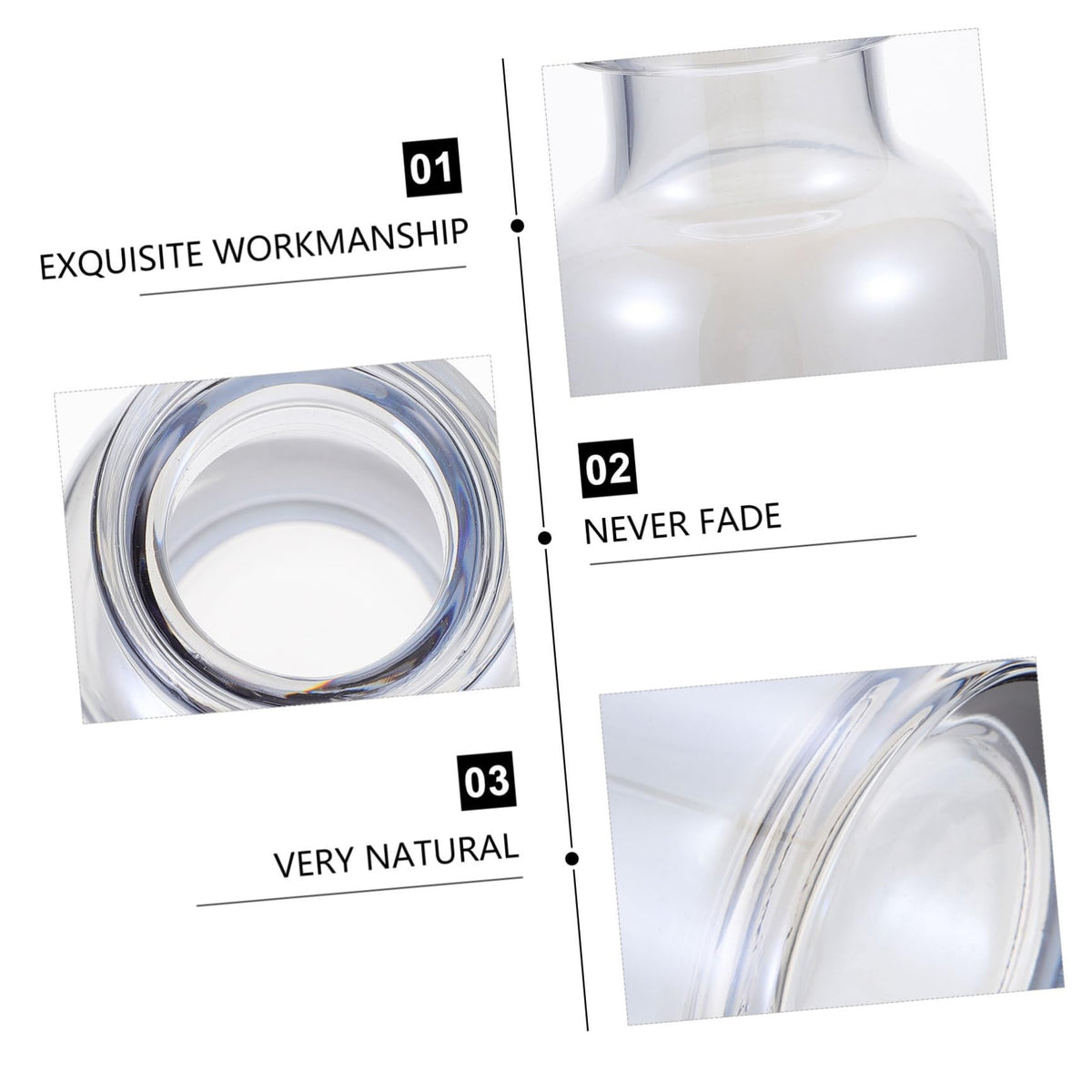 Ipetboom Glass Hydroponics Vase for Desktop Plant Propagation Transparent Small Mouthed Terrarium Planter Decorative Vase for Home and Event Display