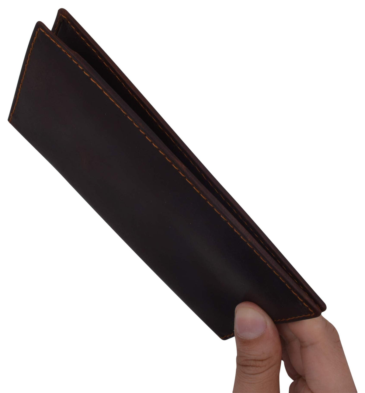 CAZORO Personalized Name Initials Wallets Vintage Leather RFID Bifold Checkbook Cover Holder Womens Mens (RHU Brown)