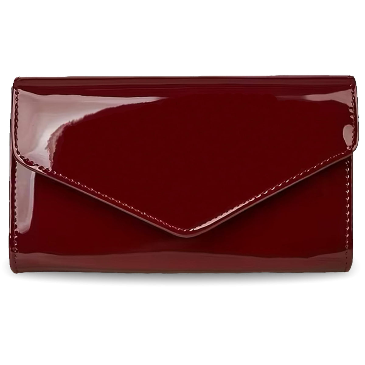 YAPAIOU Leather Envelope Evening Bag for Women Patent PU Clutch Purse for Formal Wedding Party Cocktail Prom Burgundy