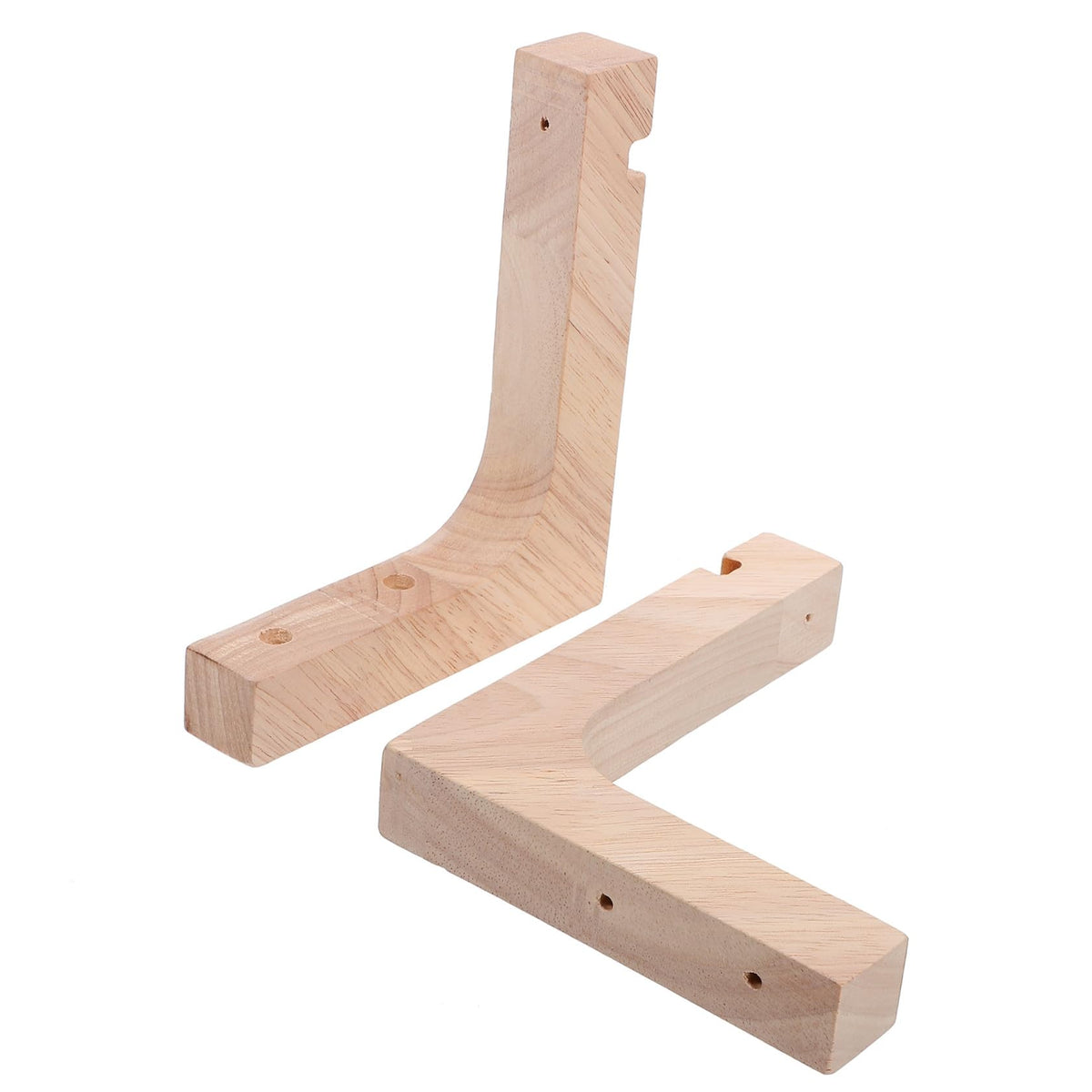 SEWACC Wooden Wall Hooks Plant Hangers for Indoor Outdoor Hanging Plants Heavy-Duty Wall Mount with Natural Wood Finish 2pcs Brackets for Garden Patio