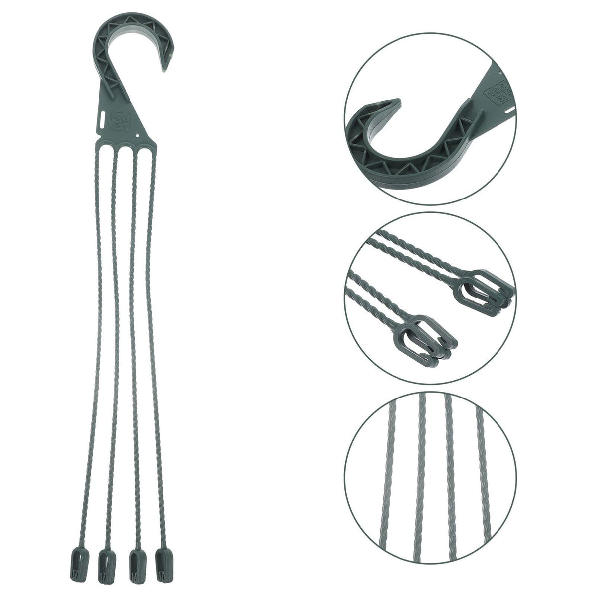Yardwe 5Pcs Plastic Hanging Basket Hooks for Plants, 4-Prong Detachable Pot Hangers for Balcony, Porch, Garden, Indoor and Outdoor Use