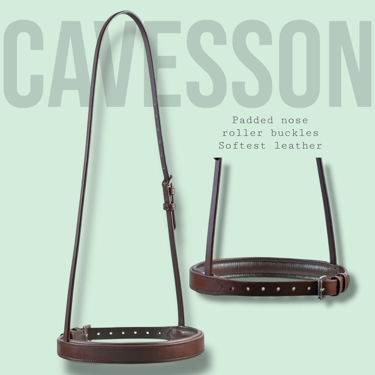 SIE Elite Leather Cavesson Noseband (Sepia Brown, Full)