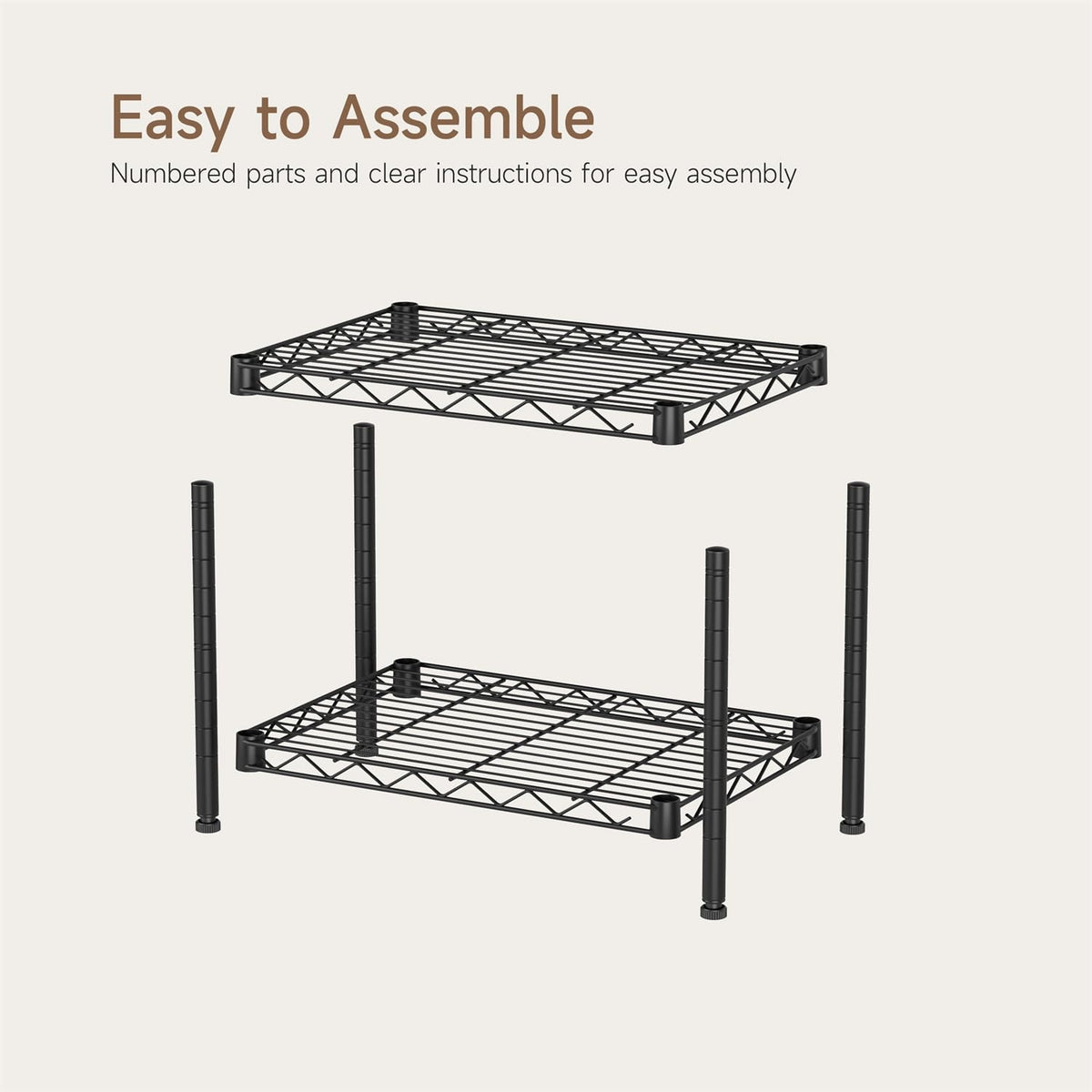 Golpart 4 Tier Shelves Storage Shelf Wire Closet Bathroom Organizers Metal Pantry Kitchen Garage Shelving Unit Laundry Room Organization Home Rack Net Basket Black with Wheels 14”D X 24”W X 48.9”H