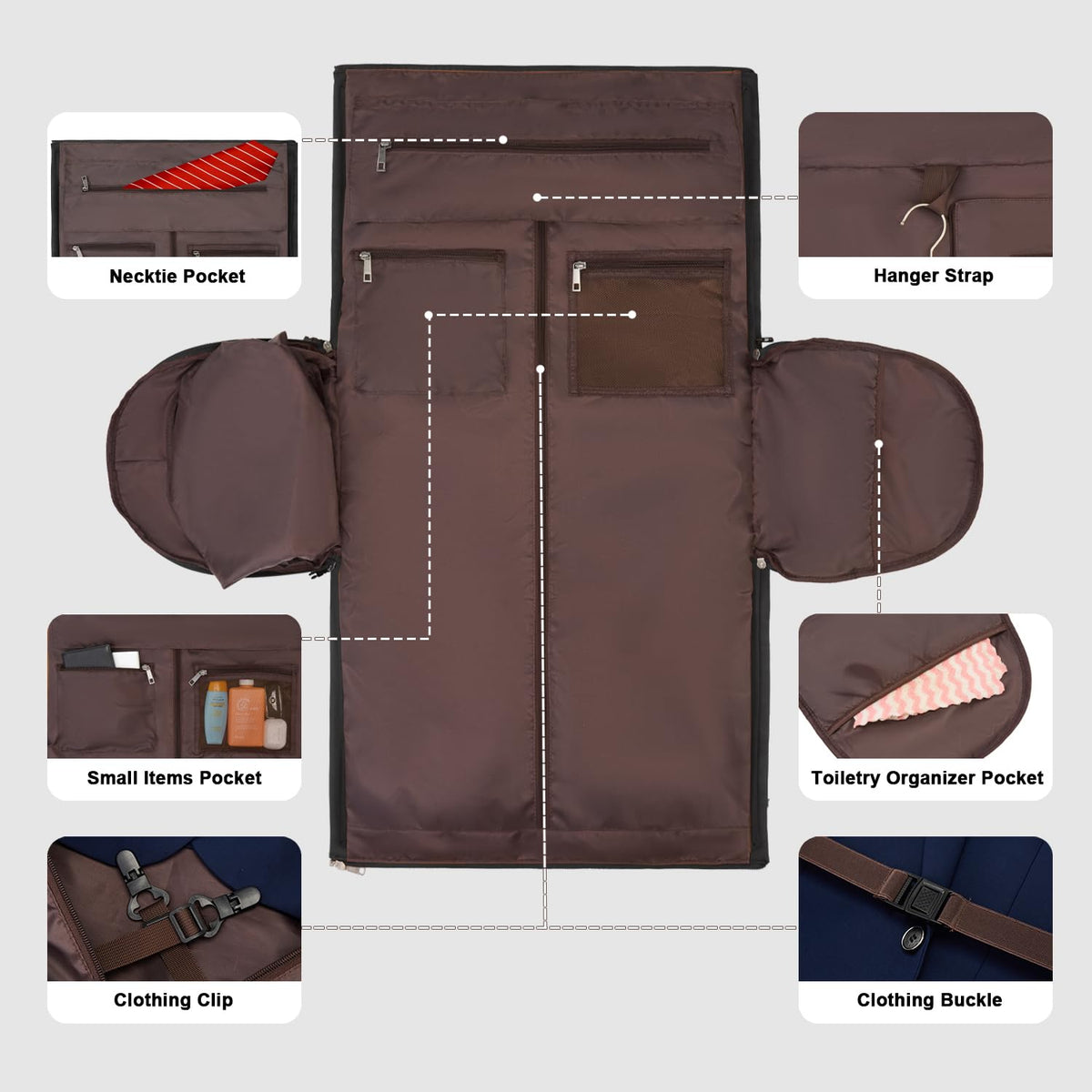 Travel Garment Bag for Men Women, Large, Black