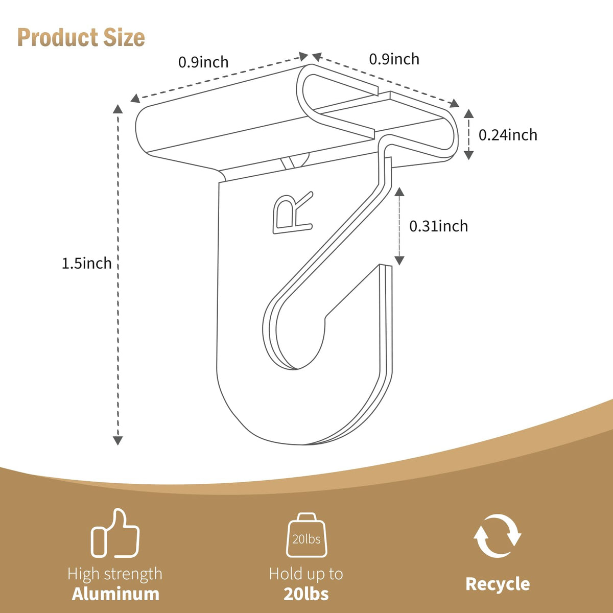 60 Pairs Drop Ceiling Hooks for Hanging Classroom Ceiling Clips Classroom & Ceiling Hanging Hook,White Enamel Finish Heavy Duty T Bar Clips,High Strength Aluminum Hold up to 20 lbs, 1" W x 1½" H