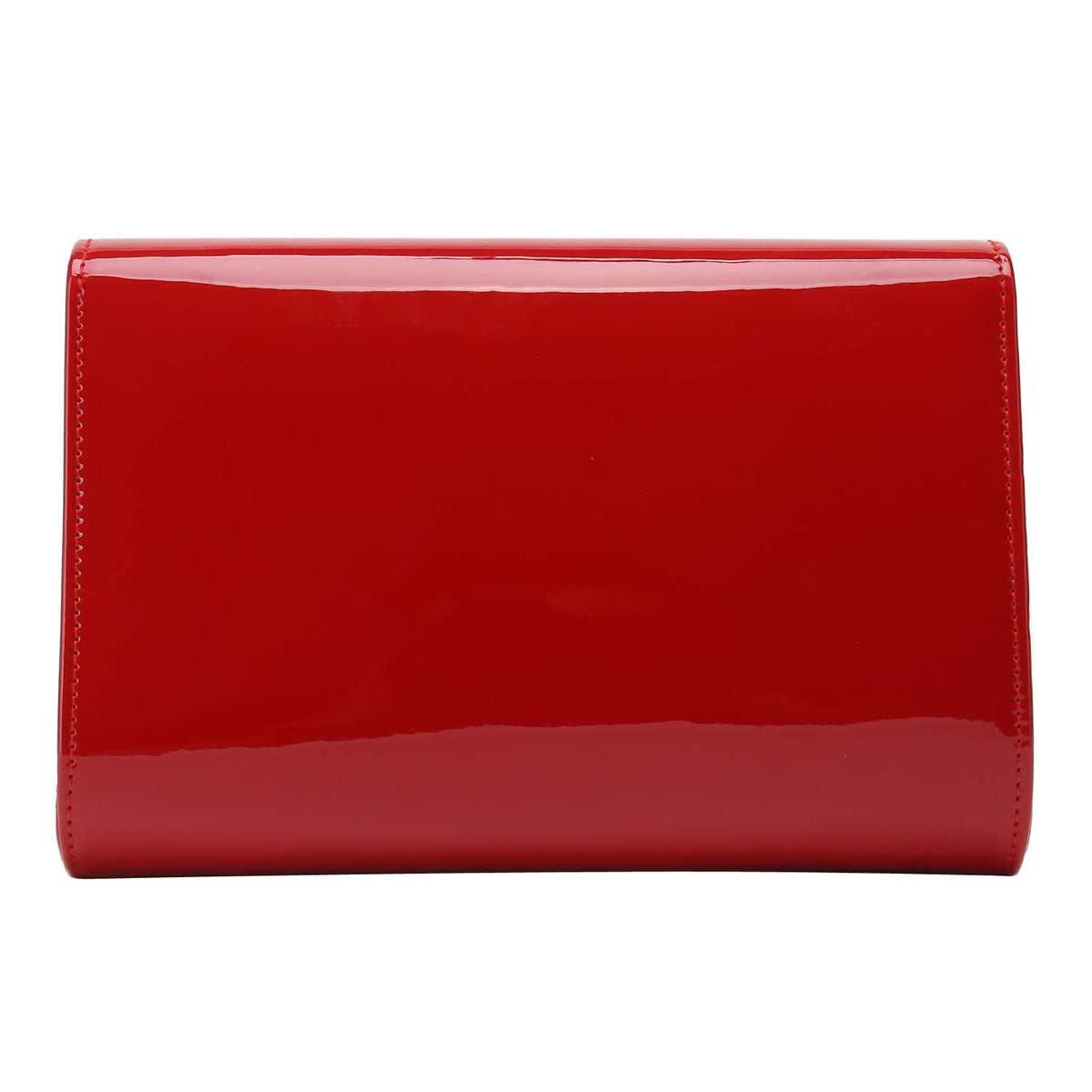 CHARMING TAILOR Patent Leather Flap Clutch for Women Classic Elegant Evening Bag Chic Dress Purse (Red)