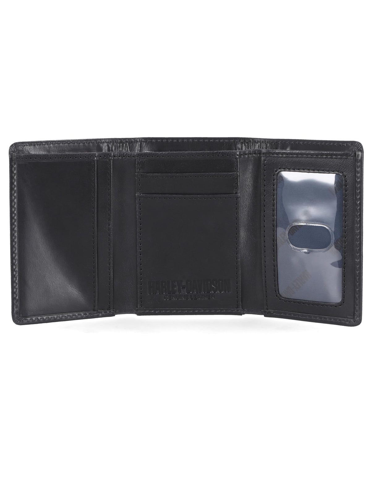Harley-Davidson Men's Genuine Leather Rfid Blocking Trifold Wallet