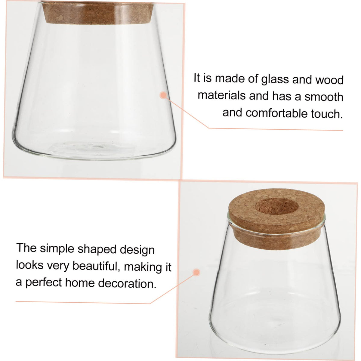 EPIGEIST 2Pcs Hydroponics Vase Planter Chic Desktop Glass Terrarium for Home Office Decor Plant Holder for Observation Growth Design