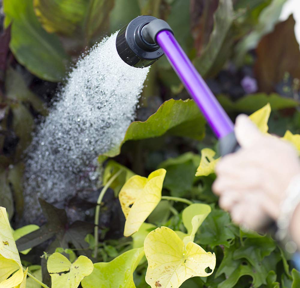Dramm Rain Wand with One Touch Thumb Valve – Gentle Full Flow Shower Head Watering Wand for Garden Hose, Aluminum Construction – 16 Inch – Berry