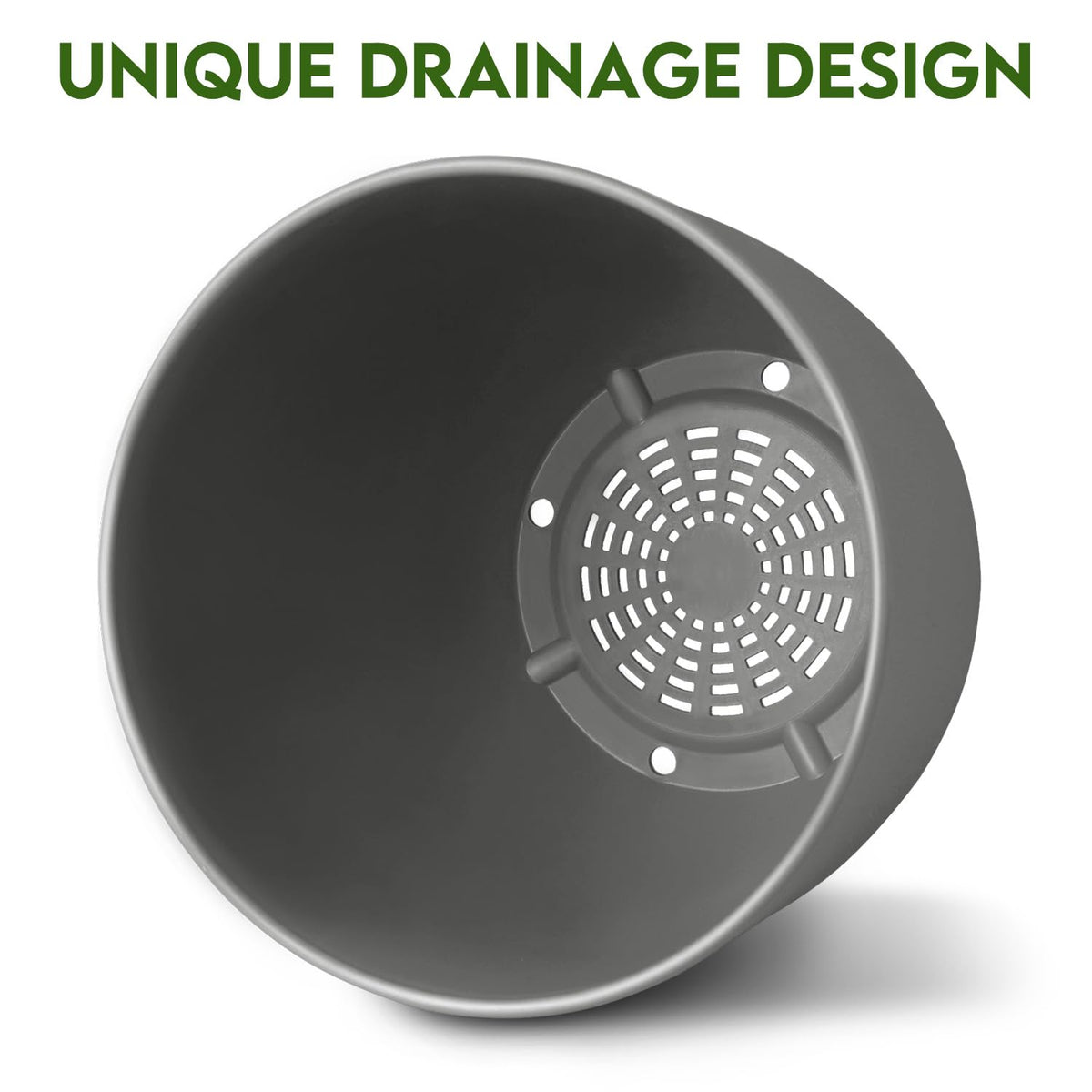 Plant Pots 8 Inch Set of 2, Flower Pots with Multi Mesh Drainage Holes