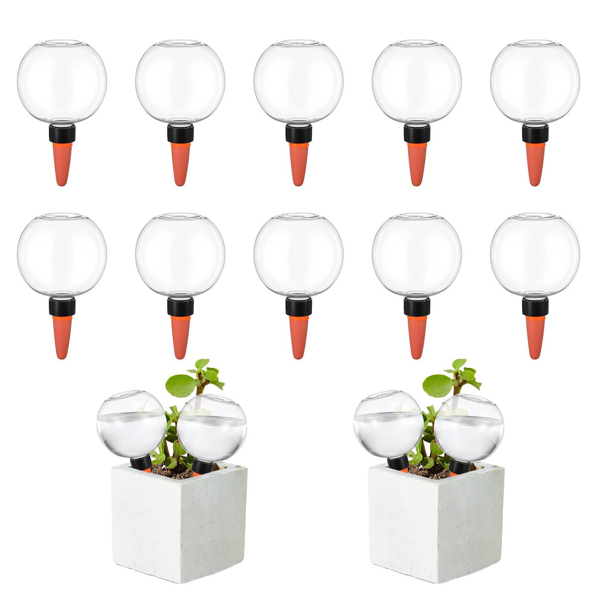 Kifmurase 6Pcs Self-Watering Globes for Indoor Plants, Automatic Watering Planter Insert, Slow Release Terracotta Planter Insert, 17.5oz Watering Bulbs with Slow Release Control Water Dripper