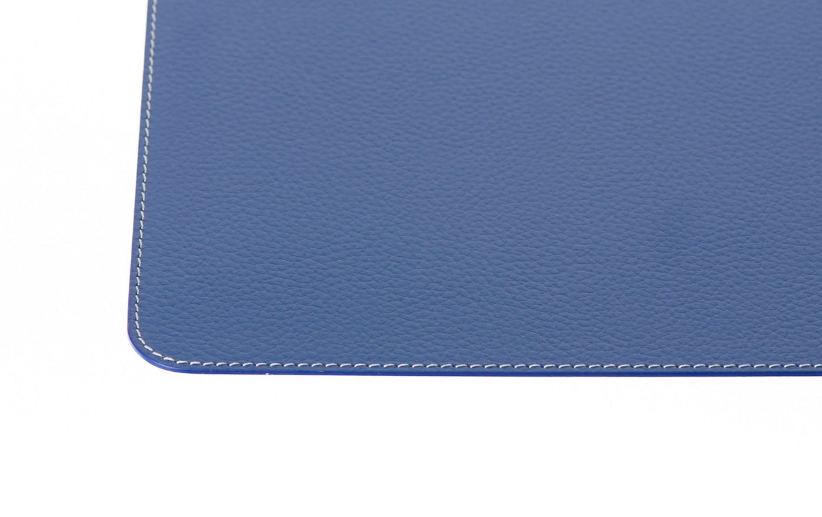 Nikalaz Set of 6 Placemats Made of Recycled Leather (18"x13", Blue)