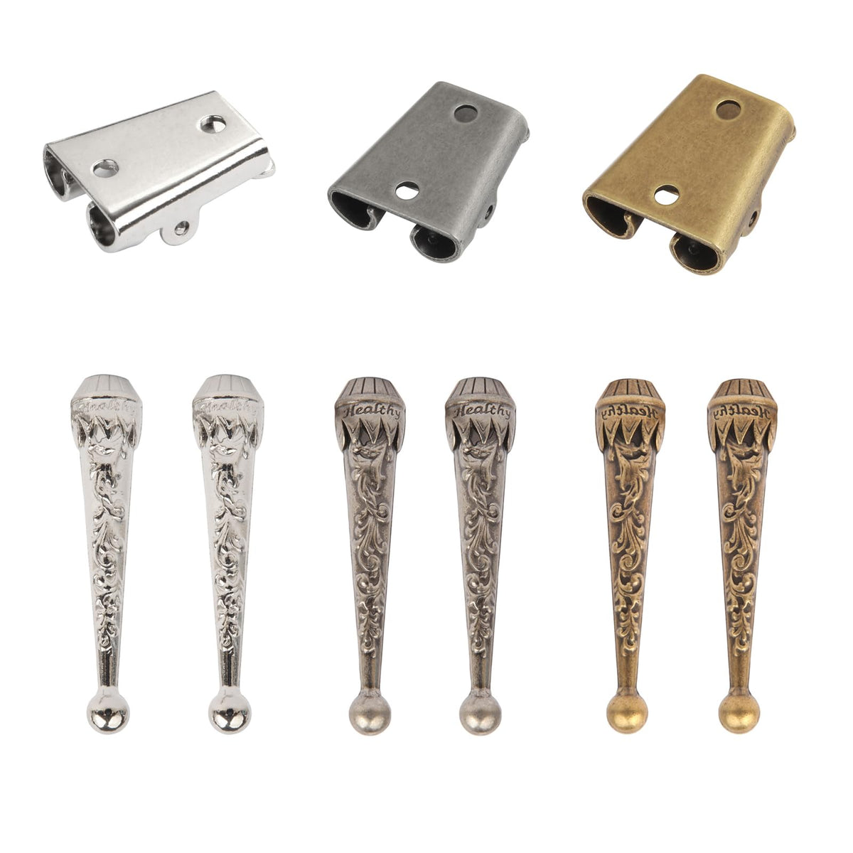 Doitby Bolo Tie Kit with 3 Bolo Tie Slides and 6 Bolo Ties Tips for Tie Making