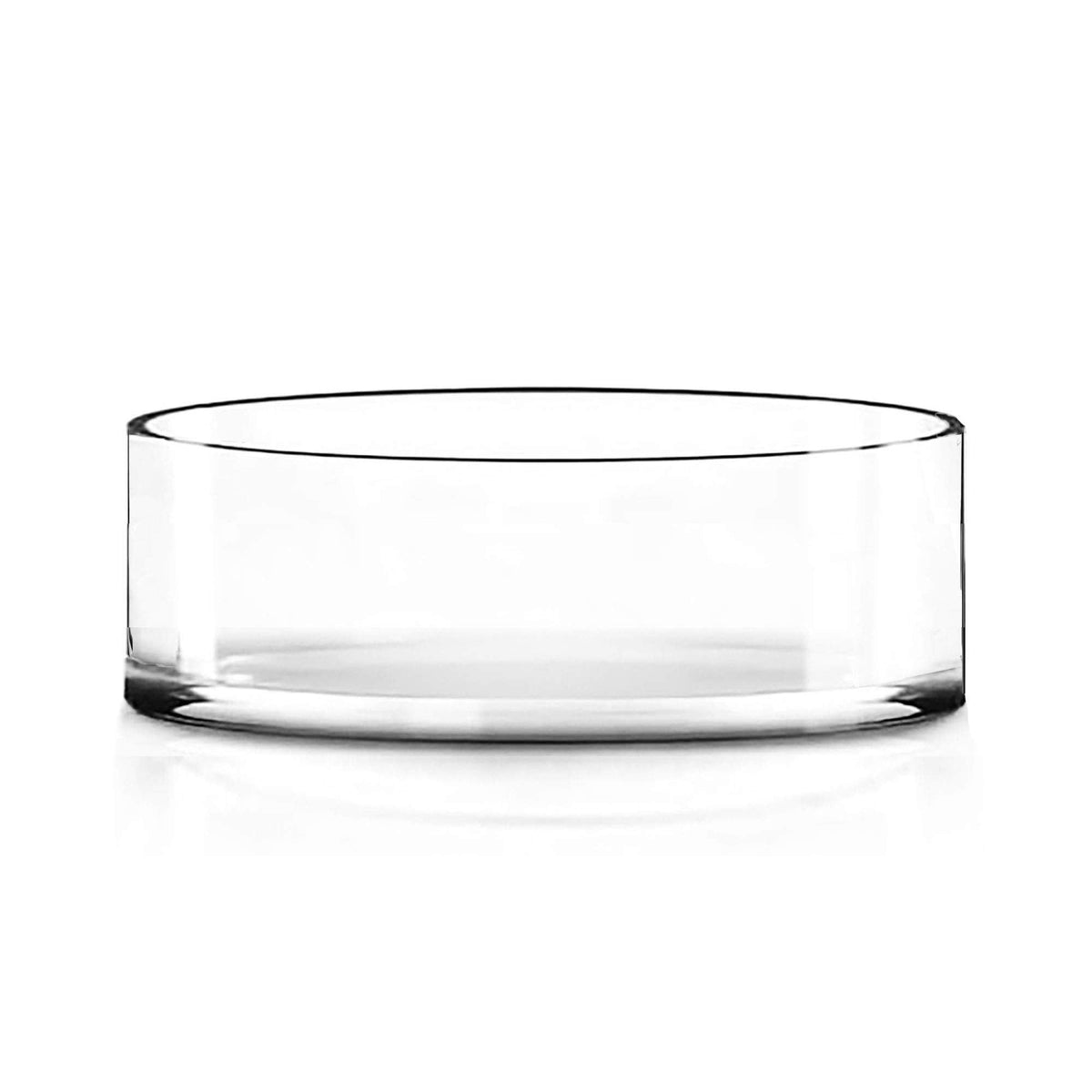 CYS EXCEL Wide Cylinder Clear Glass Vase (H:4" D:12") Flower Vase Centerpieces Hurricane Floating Pillar Candle Holder Terrarium Planter