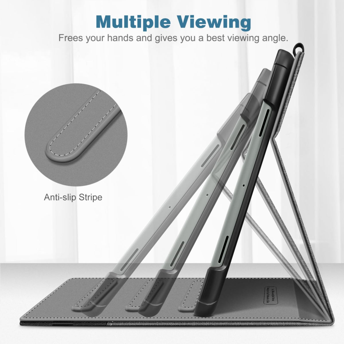 Fintie Case for Google Pixel Tablet 11 Inch 2023 Release, Multi-Angle Viewing Protective Stand Cover with Pocket & Pencil Holder Compatible with Charging Speaker Dock, Gray