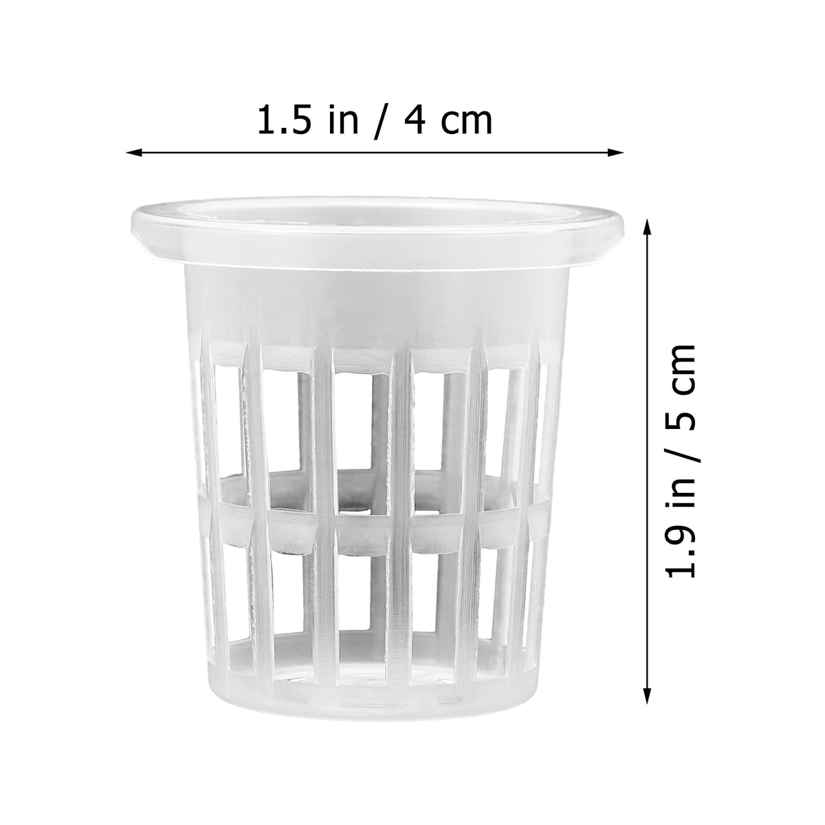 Angoily 1.5" Net Pots, 50PCS Plastic Hydroponic Net Pots Mesh Planter, Garden Hydroponic Nursery Baskets, White Planting Nursery Grow Basket Supplies, Flower Pot Cup