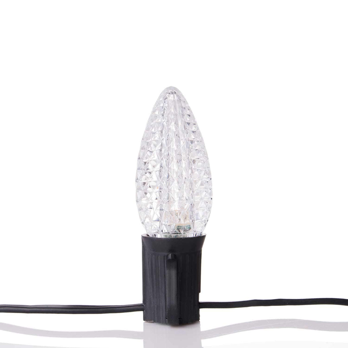Minetom C9 LED Christmas Light Bulbs, Shatterproof, Cool White, E17 Base, 50 Pack