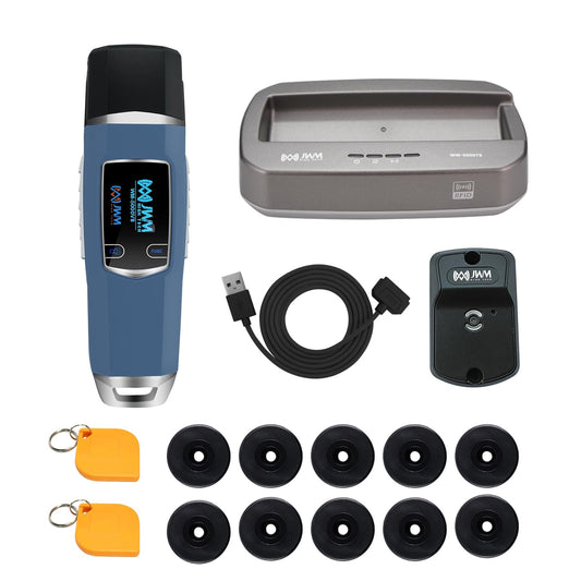 JWM RFID Guard Tour System with Downloader, Industrial-Grade Security Patrol Wand with Flashlight, Long Range Reading 30m, Free Cloud & Standalone Software for Hospital, School, Telecom Patrol