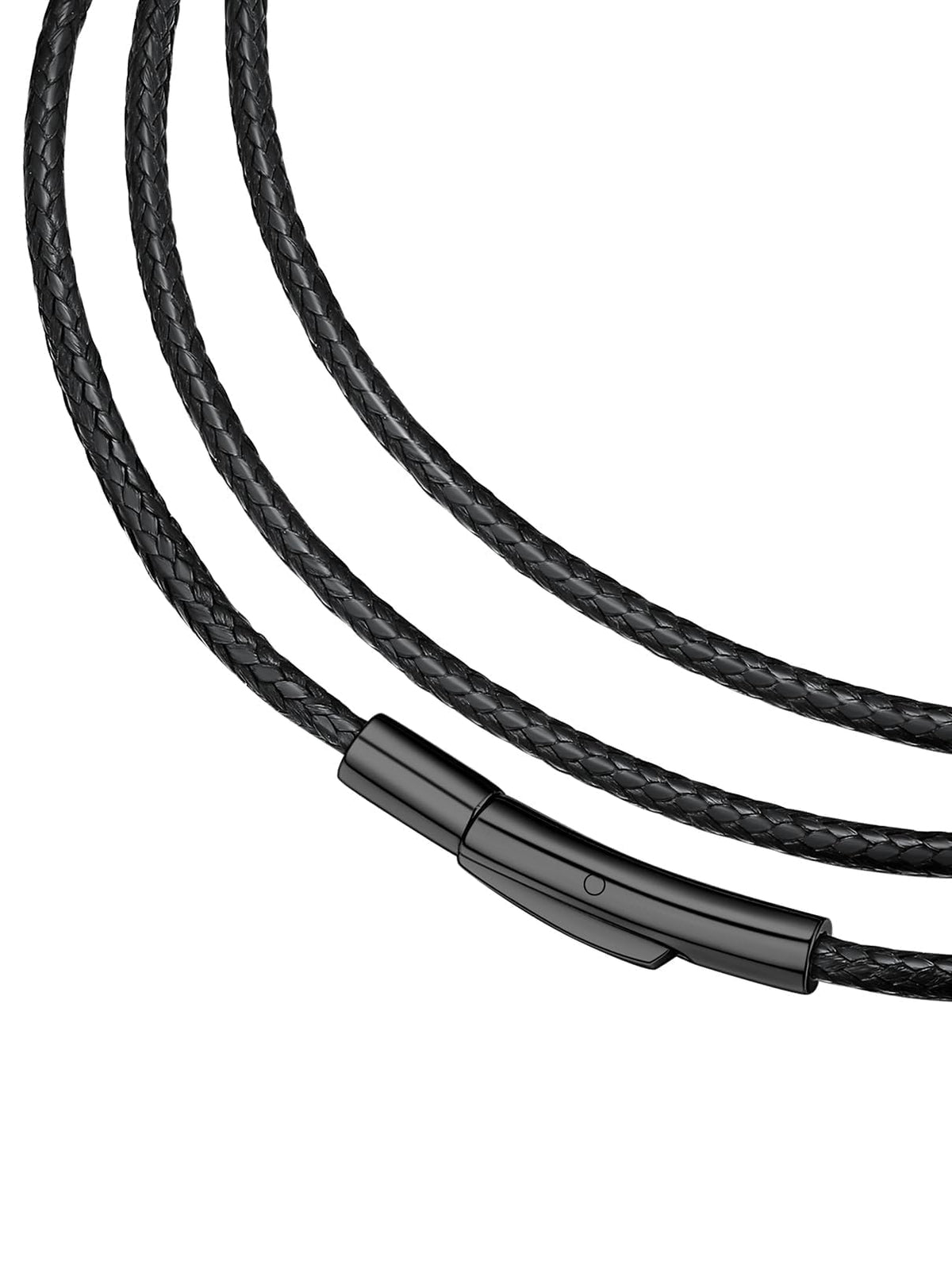 FaithHeart Black Necklace String for Men Wax Rope Chain Classic Fashion Choker Neck Charms 20inch