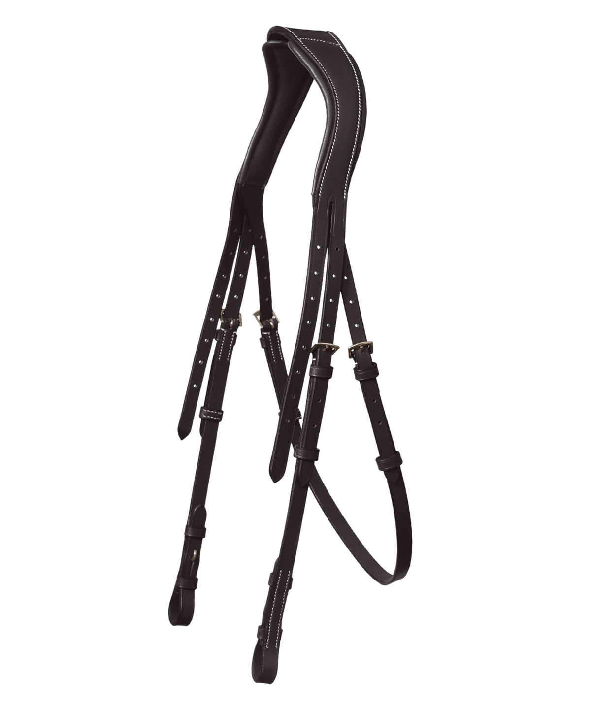 ExionPro Anatomical Snaffle Jumping Bridle for Horses with Removable Flash Noseband & Rubber Reins – Premium Vegetable-Tanned Leather, SS Buckles, Padded MonoCrown, Designer Stitching
