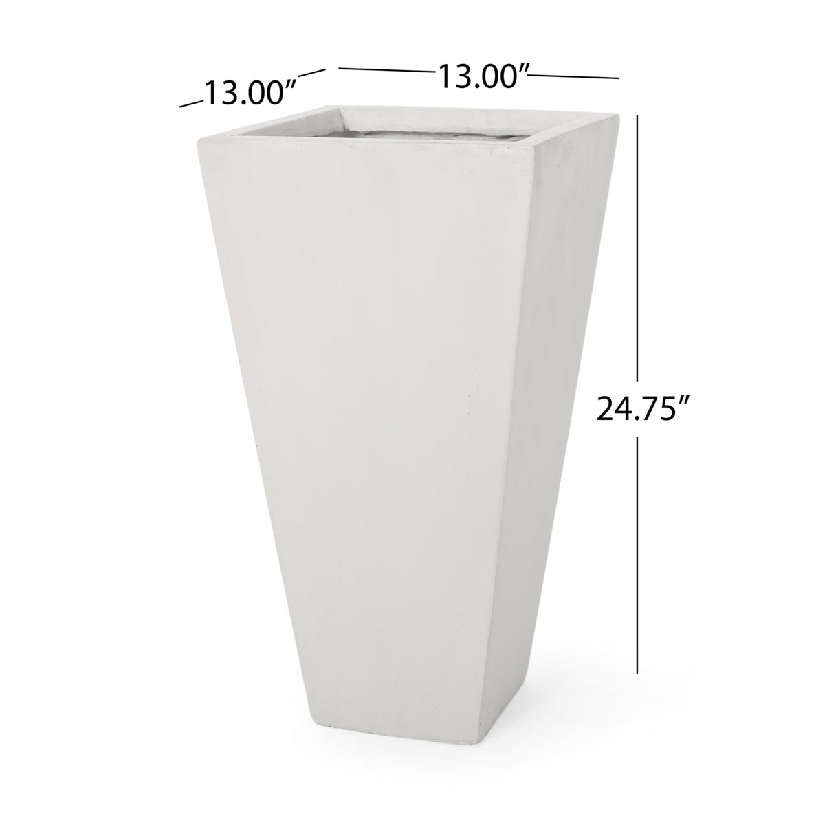 agnixnaf 13" Outdoor Modern Small Cast Stone Planter,Flower Plant Pot,White,for Planting and Potting Succulents,Terrariums,and Indoor House Plants