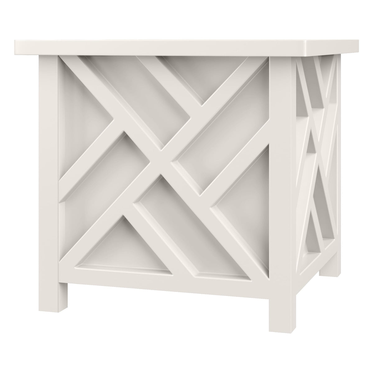 CNEIESD Lattice Planter Box Outdoor, 15.6 Inch Large White Decorative Flower Pot for Garden Patio Balcony