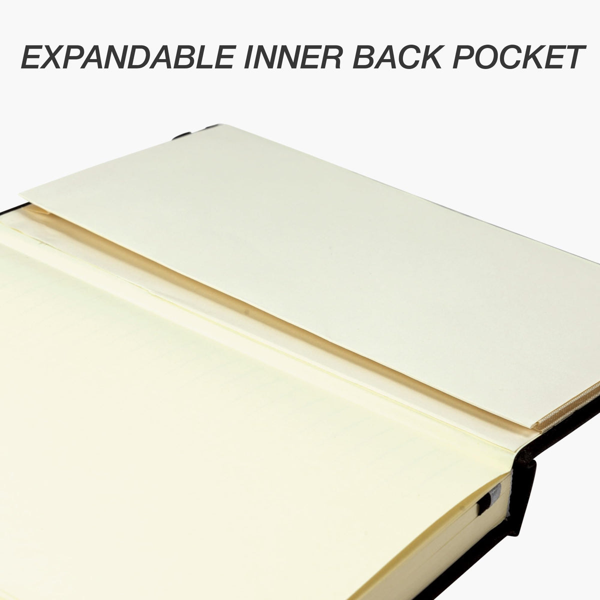 Samsill Large Hardcover Notebook, 240 Lined Notebook Pages, Black, 7.5 x 10 Inch