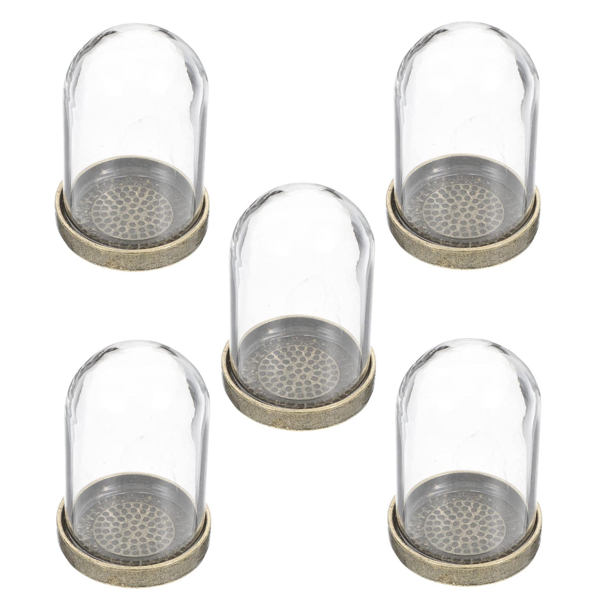 ARTIBETTER Glass Terrarium Dome and Brass Tray Set for DIY Microlandscape Plant Display Miniature Ecological Container Covers for Home Decor and Craft Supplies