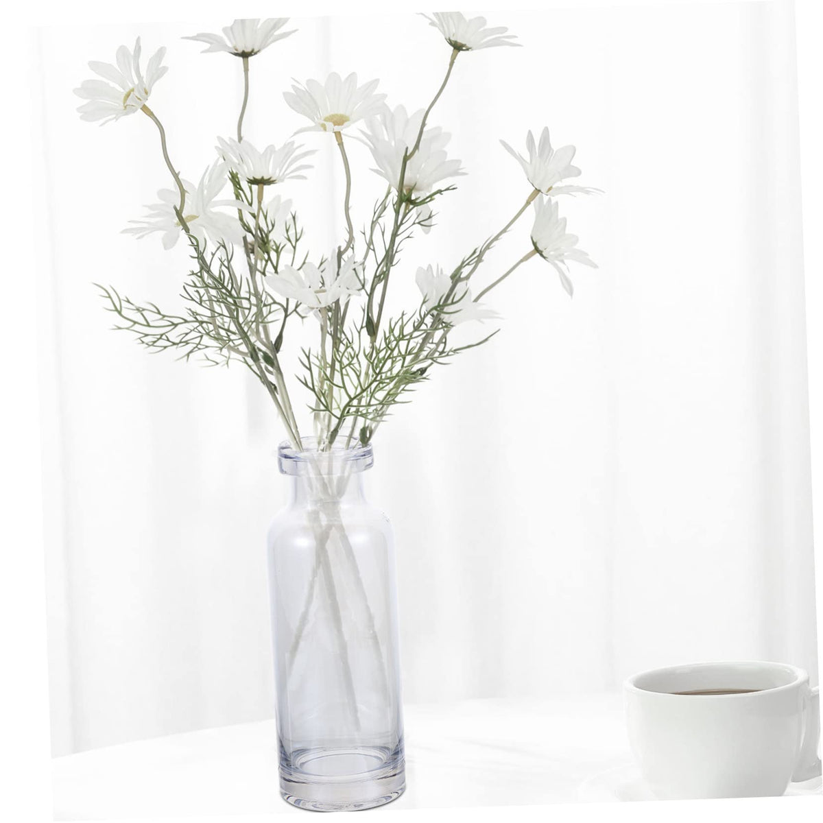 ABOOFAN Glass Vase for Hydroponics Plants Small Mouth Desktop Planter Terrarium for Home Decoration Smooth Transparent Floral Arrangement Container Gift Ready Decorative Propagation